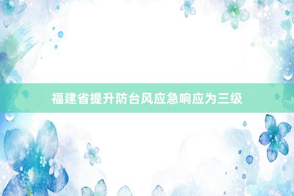 福建省提升防台风应急响应为三级