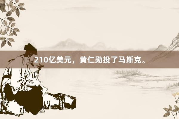 210亿美元，黄仁勋投了马斯克。