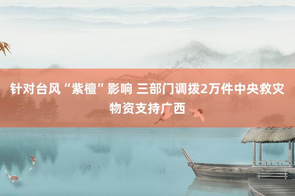 针对台风“紫檀”影响 三部门调拨2万件中央救灾物资支持广西