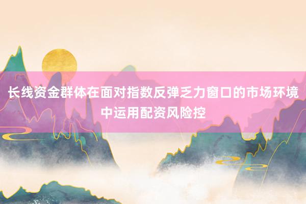 长线资金群体在面对指数反弹乏力窗口的市场环境中运用配资风险控