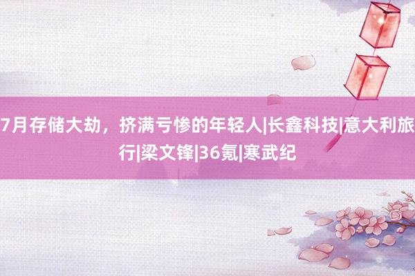 7月存储大劫，挤满亏惨的年轻人|长鑫科技|意大利旅行|梁文锋|36氪|寒武纪