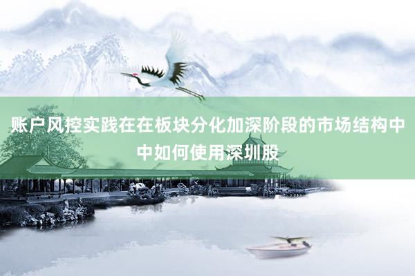 账户风控实践在在板块分化加深阶段的市场结构中中如何使用深圳股