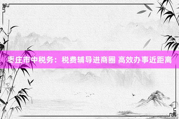 枣庄市中税务：税费辅导进商圈 高效办事近距离