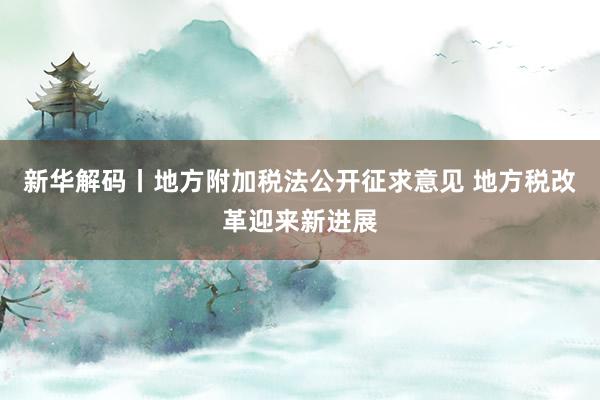 新华解码丨地方附加税法公开征求意见 地方税改革迎来新进展
