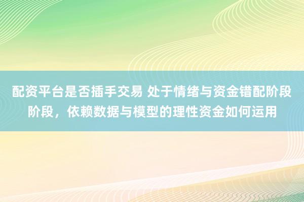 配资平台是否插手交易 处于情绪与资金错配阶段阶段,依赖数据与模型的理性资金如何运用