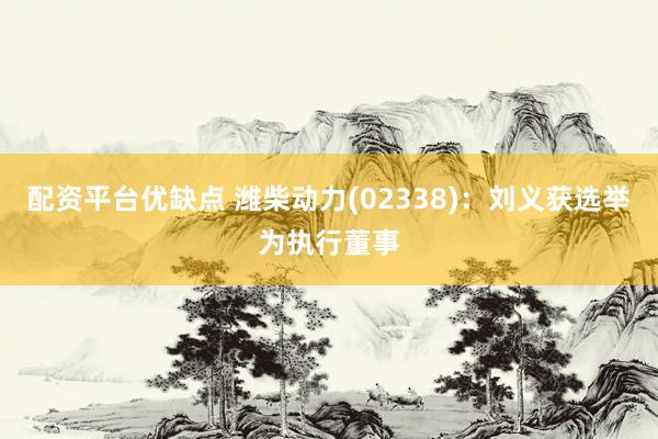 配资平台优缺点 潍柴动力(02338)：刘义获选举为执行董事