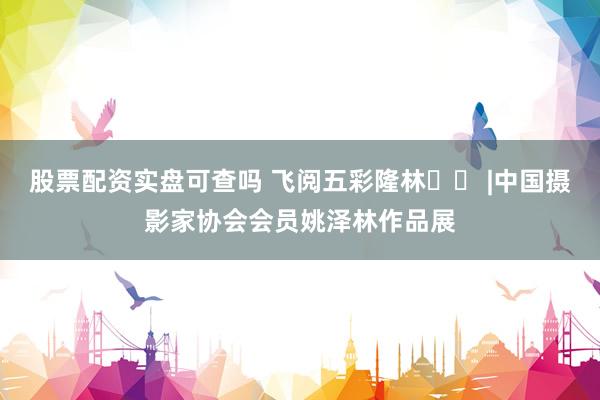 股票配资实盘可查吗 飞阅五彩隆林‌⑮ |中国摄影家协会会员姚泽林作品展